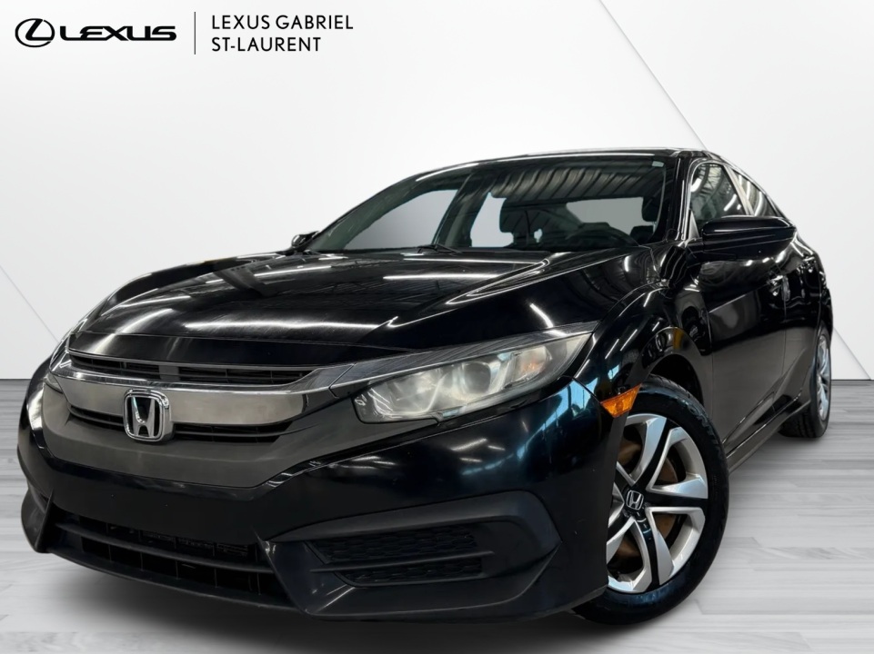 Black 2017 Honda Civic LX Sedan Front-Wheel Drive Automatic